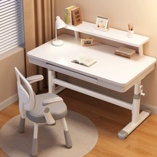 하루꿈 높이 조절 책상 책꽂이 서랍 수납 학생 학습용 높낮이 책상 테이블, 화이트