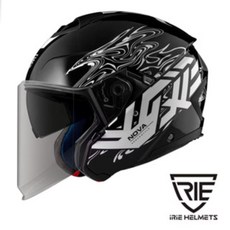 iRiE NOVA 3.0 Metamorphosis BL12 3/4安全帽 素黑/白 極度風速, 黑/白