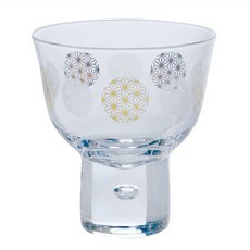 TOYO SASAKI GLASS 日本製和紋麻葉圖案高腳清酒杯, 1個