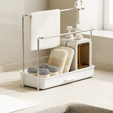 Buybliss 싱크대 행주걸이 스테인레스 건조대, 1개, 화이트