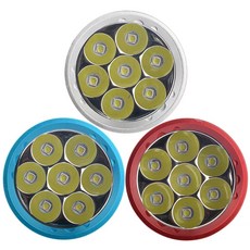 熱銷 【KK園藝】大功率潛水手電筒7燈L2燈珠水下救援燈7000高流明潛水深度50m, 藍色+2節26650電池+1個雙充