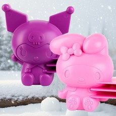 1+1 산리오 쿠로미 눈집게+마이멜로디 눈집게 눈사람 만들기, 1세트