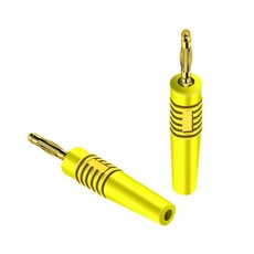 2mm 焊接香蕉插頭, 黃色,2個裝, 1個
