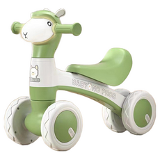 兒童滑步車 帶燈光音樂 四輪滑行學步車, 豪華款-綠色（音樂+燈光+吐泡泡）, 1個