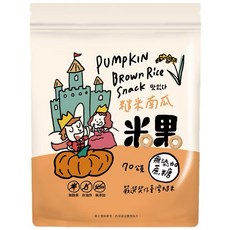 薌園糙米脆米果，地瓜/山藥/甜菜根/南瓜/胡蘿蔔/優格/菠菜，任選2包1組，非油炸無添加，台灣製嬰幼兒點心, 71g, 1套, 糙米南瓜