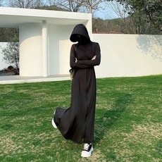 防曬衣 長款全身防曬 夏季防紫外線 冰絲收腰 薄加長連帽外套 女