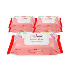 러브레터물티슈70매 캡형JS5개 아기물티슈 도톰한 두
