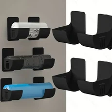 4팩 펀치없는 스토리지 랙 주방 플라스틱 랩 쓰레기 봉투 캐비닛 냉장고 사이드, 02 Black-4pcs