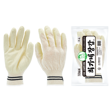 최가네장갑 고급 백반코팅 13G 100켤레 코팅장갑 줄무늬 흑선 두줄 작업 장갑 백색 반코팅 백코팅, 100세트