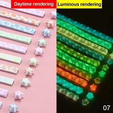 210 시트 빛나는 종이 접기 별 스트립 럭키 스타 장식 공예 DIY 용품, 07 10