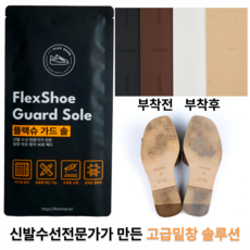 구두 운동화 신발 밑창 보강 패드 플렉슈가드솔 뒷굽 마모 방지 초강력 접착 미끄럼 방지 국내제작, 1세트, 검정색1mm