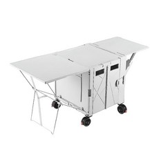 青禾坊 特仕餐桌Pro版拉拉車-四輪款 (折疊購物車/手推車/露營車/爬梯車), 珍珠白, 1個