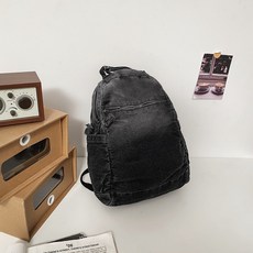 남녀 워싱 데님 캔버스 백팩 패션 학생 책가방