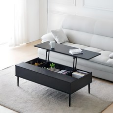 동서가구 소이 리프트업 소파테이블 1200 방문설치, 올블랙