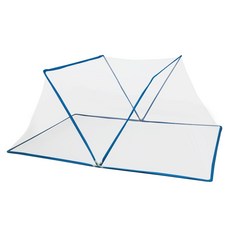 원터치 모기장 사각 침대 바닥 캠핑 싱글 더블 퀸, 1. 블루 / 싱글