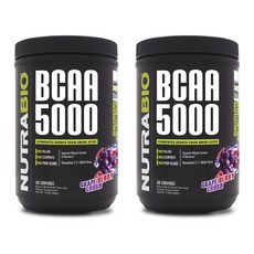 NUTRABIO BCAA支鏈氨基酸粉 葡萄紅莓風味, 2罐, 464g