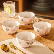 BLOWFISHFUGU 자훤화밥그릇 작은밥공기 11.5CM밥공기 이쁜도자기그릇320ML, 1개