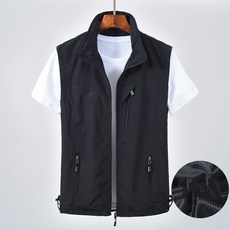 빅사이즈 남성 캐주얼 바람막이 민소매 집업자켓 얇은 지퍼 점퍼 데일리 낚시 등산 레이어드 조끼 남자 여름 베스트 M-5XL