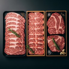 한국농수축산 국내산 1등급 소고기 모둠 등심 + 부채살 반반세트, 1세트, 400g