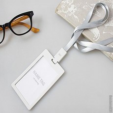 일상발견 컬러명찰 이름표홀더 신분증보관용컬러이름표세트 사원증케이스 학교사무실용구분하기쉬운컬러명찰세트, (가로/분홍)