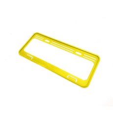 圓夢工廠 車牌框 牌照框 車牌保護墊 護底墊 新型7碼車牌專用 流線造型 時尚色系 車牌保護 車牌裝飾, 陽光黃, 1個