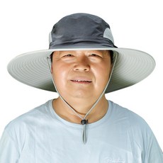 대두 남성 등산모자 빅사이즈 사파리모자 12cm 넓은챙 머리큰 창모자 농사 작업 머리둘레, 다크그레이