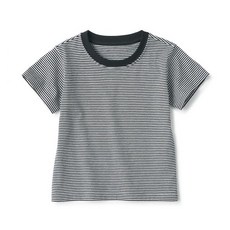 [무인양품] 베이비 저지 크루넥 반소매 반팔 티셔츠(보더) CC261A5S 477122