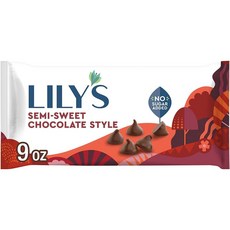 LILY'S 무설탕 화이트 초콜릿 스타일 베이킹 칩 레이다운 백 255g(9온스), 1개, 255g