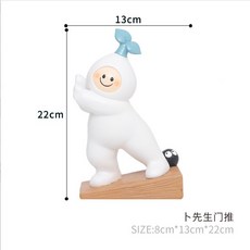 卡通門擋 免打孔門檔 防撞防風門阻 書擋 門楔子 卡門固定器 阻門器, 1個, 蔔先生先生
