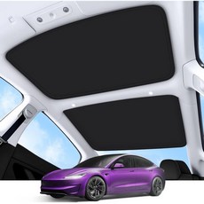 2026년 테슬라 모델 Y를 위한 선쉐이드 루프 업그레이드 2020-2024 노갭/새그프리 Y 액세서리 2024 2023 2022 2021 그레이용 단열 유리 선루프, Black