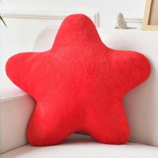 Susielady 귀여운 별모양 쿠션 별모양 쿠션 부드러운 모피라이크 소재 쿠션 소파 침실 거실용, Red