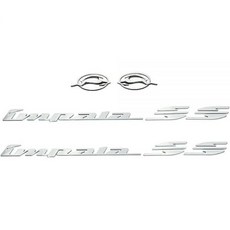 4피스 Impala SS 후면 쿼터 패널 엠블럼 플러스 플라잉 임팔라 왼쪽 및 오른쪽 엠블럼 3D 레터 배지 스티커 데칼 1994 1995 1996 임팔라 10253595와 호, 크롬
