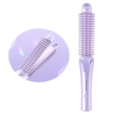 Keka 2in1 고데기 매직기 아이롱 브러쉬 5단계 온도조절 멀티 고데기, 퍼플