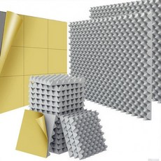 혜신 접착식 방음재 방음스펀지 50T 300*300mm 현관문 셋트 아파트 셀프인테, 그레이, 12개