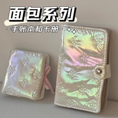 手賬本 麵包記事本 鐳射蝴蝶結設計 A6活頁夾日記本, 1個, A6內頁替芯（僅內頁）