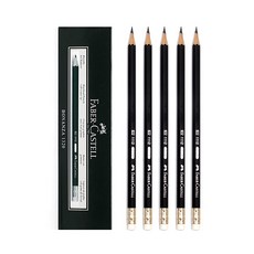 파버카스텔 블랙파버 지우개연필 HB연필 육각 12자루+그릿커머스Shop, 빠른배송