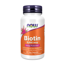 NOW Foods 生物素素食膠囊 5000mcg, 60顆, 1罐