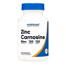 Nutricost 아연 카르노신 86mg Zinc Carnosine, 1병, 1개, 120정