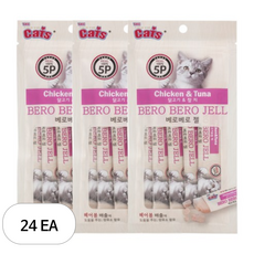 더캣츠 미니 베로베로젤 고양이 간식 5p, 닭 + 참치 혼합맛, 24개