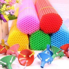 파리스 풍선 컬러 컵스틱 세트, 100개, 레인보우혼합