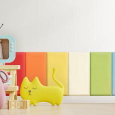 방염) 직사각 소형 벽쿠션 어린이 안전 벽매트, 그레이, 1개