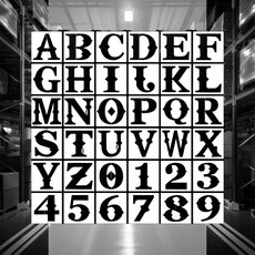 스텐실 알파벳 숫자 도안 6인치 벽화 패턴 다용도활용 페인팅가이드 섬유 아트워크, 1개