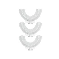 치카치카르 U자형 실리콘 유아 칫솔 리필용, 1개, 3개입, 투명