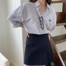 [SML사이즈][자체제작]여성 러블리 하객룩 플리츠 A라인 스커트