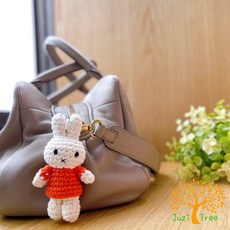 橘荷屋 現貨 荷蘭 Just Dutch 手工編織 鑰匙圈 米飛兔 米菲兔 miffy 橘色 11cm, 1個