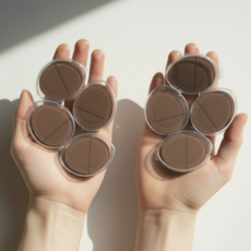 고운하움 개별케이스 아기궁둥이 미니 핑거 쿠션퍼프, 8개, 브라운스킨