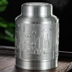 熱銷下殺廠家直銷錫制茶葉罐密封錫罐家用大號一斤紅綠茶便攜包裝盒儲茶罐joe182450, 1個, 大號小口中國四景, 大號小口中國四景