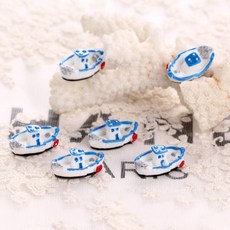 미니어쳐 낚시배(흰색) 20개 젤 바다 캔들 마리모