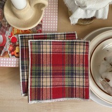 크리스마스 컵받침 티코스터 핸드메이드 패브릭컵받침 4p, 크리스마스레드코스터4p, 1개