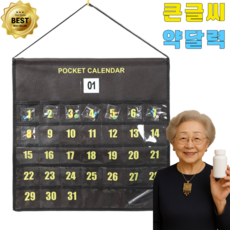 492팩토리 큰글씨 포켓 한달 용돈 약 달력, 1개, 블랙